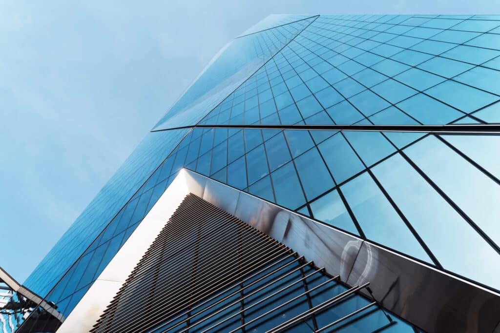 upward view of skyscraper